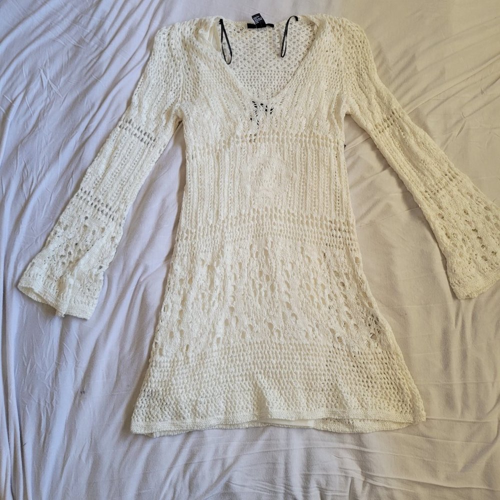 White crochet dress